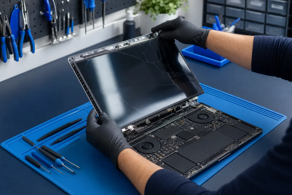 Remplacement d’un écran cassé sur un ordinateur portable